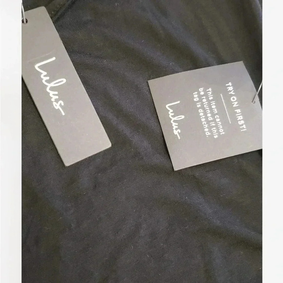 Lulu’s Sexy Black Midi Side Ruching  Dress Size Medium - Picture 12 of 12